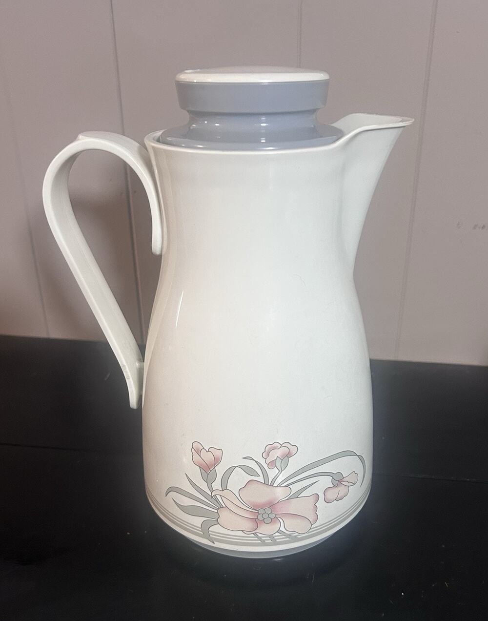 Vintage 1984 Thermos Model 820 Ellie Floral Coffee Butler Carafe 32 Oz